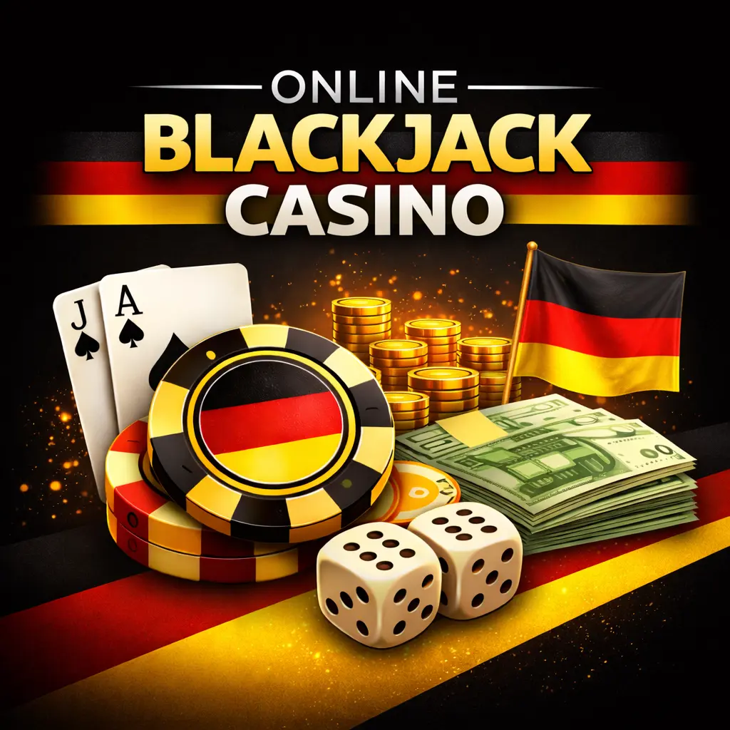 Casino Chips und Karten auf Blackjack Tisch